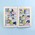 صفحات من كتاب الأب المرح من سلسلة نطاط المشاكس، قصة كوميكس عربية للأطفال تشجع على القراءة، وتنمي اللغة العربية، وتعزز قيم الإبداع والتعاون وحل المشكلات من خلال مغامرات ممتعة.