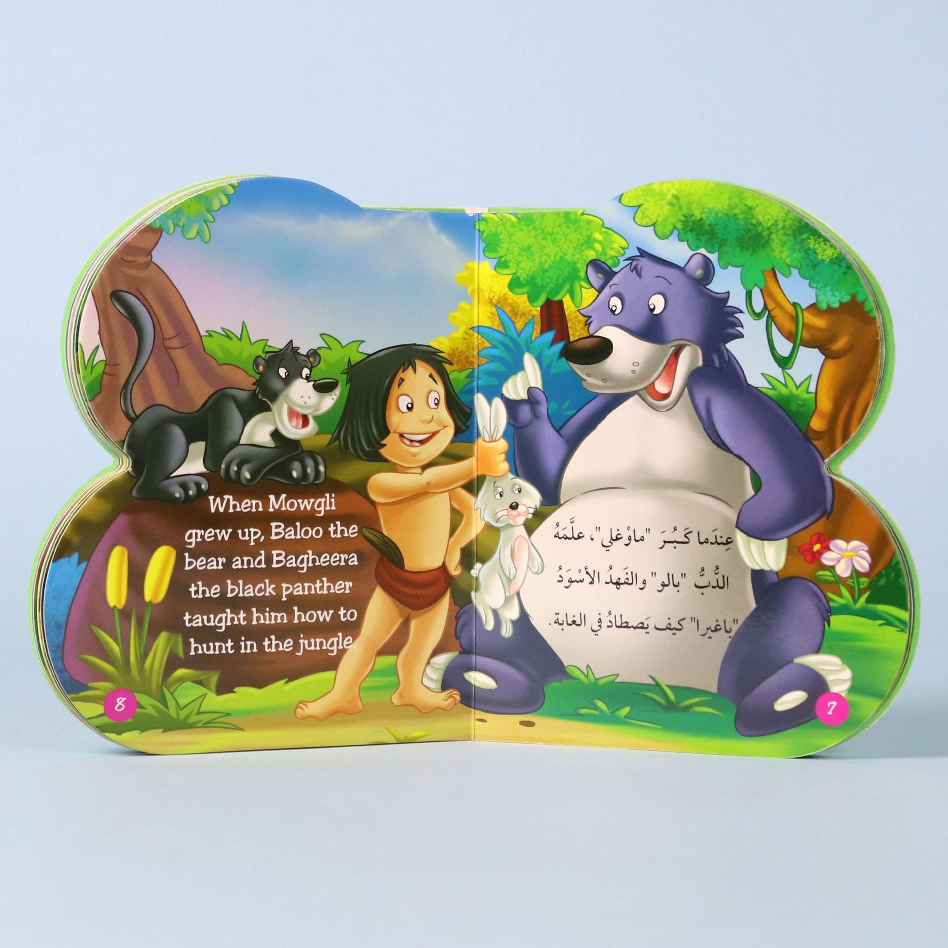 كتاب كرتوني تعليمي باللغتين العربية والإنجليزية مناسب لعمر 2–6 سنوات

