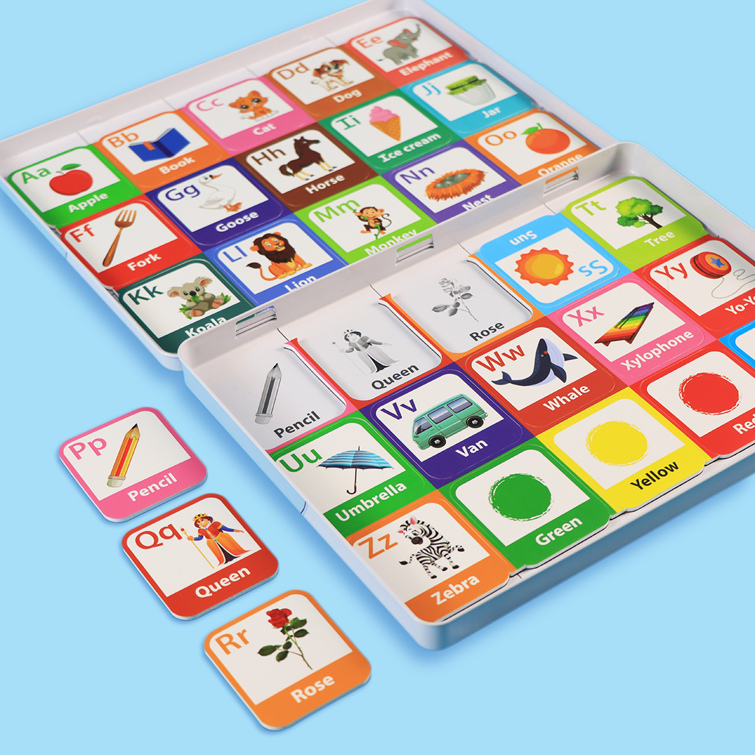 Magnetic educational kit for kids to learn letters and words through interactive play

