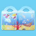 صفحات داخلية من كتاب تفاعلي للأطفال عن فصل الصيف لتعلّم الملابس المناسبة مع ملصقات ورسوم ممتعة